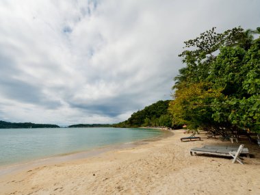 Tipik bir Tay plaj. Tropic arka plan.