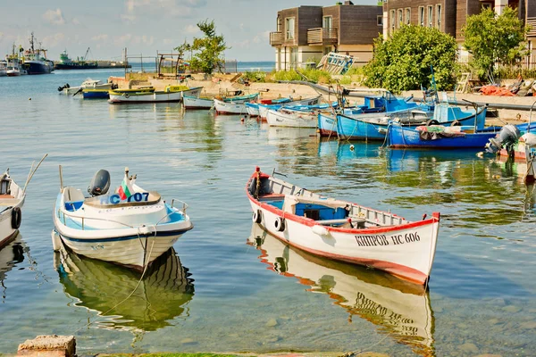 Nessebar Bulgarije Augustus 2018 City Port Met Aangemeerde Schepen Jachten — Stockfoto