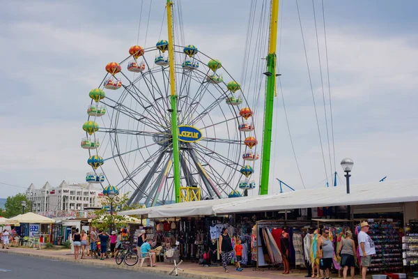 Nessebar Bulgarie Août 2018 Grande Roue Sur Rivage — Photo