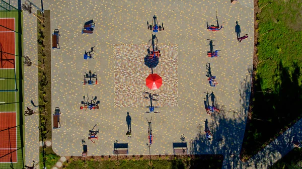 Вид Сверху Воздуха Спортивную Площадку — стоковое фото