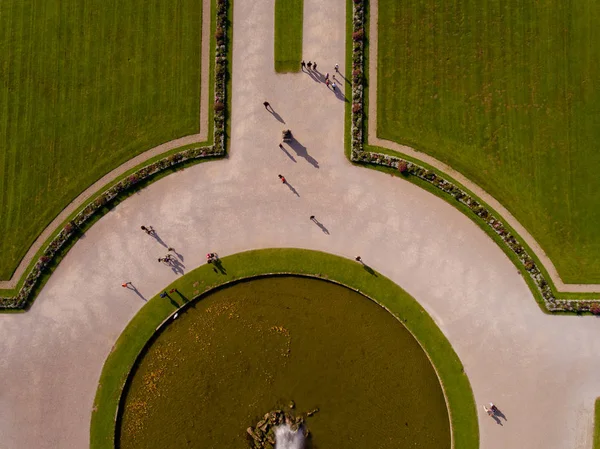 Vue Dessus Fontaine Dans Parc — Photo