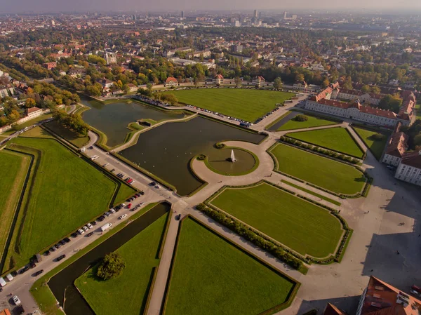 Vue Aérienne Palais Parc Ensemble Nymphenburg Munich — Photo