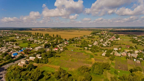 Típico Pueblo Ucraniano Vista Aérea —  Fotos de Stock