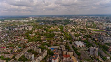 Bir Avrupa şehrinin havadan görünüşü.