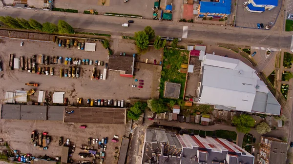 Winnica Ukraina Kwietnia 2019 Widok Lotu Ptaka Parking Starych Samochodów — Zdjęcie stockowe