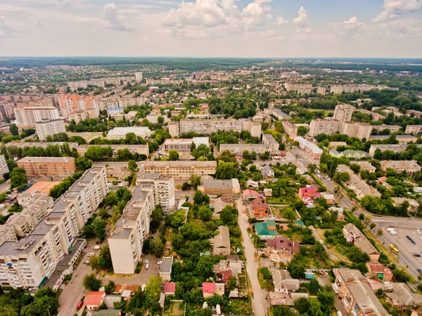 Bir Avrupa Kentinin Havadan Görünümü Vinnytsia Şehri — Stok fotoğraf