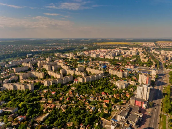 Bir Avrupa Kentinin Havadan Görünümü Vinnytsia Şehri — Stok fotoğraf