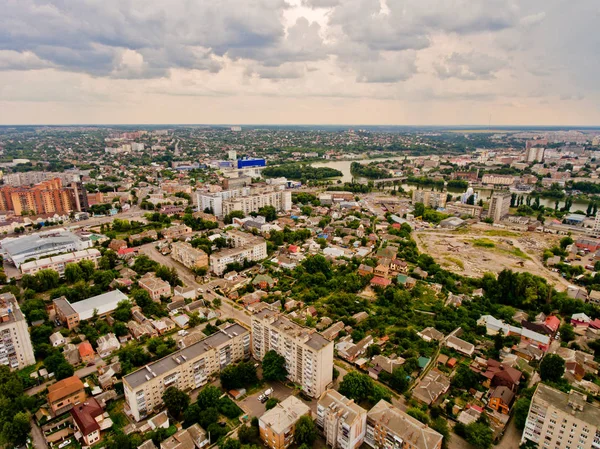 Widok Lotu Ptaka Europejskie Miasto Miasto Winnica — Zdjęcie stockowe