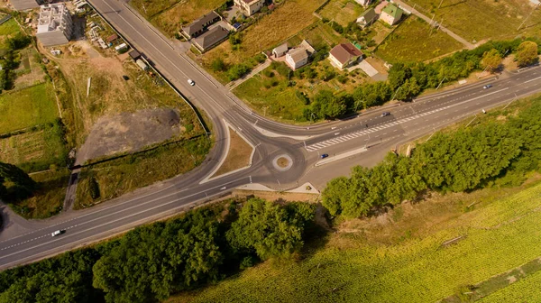 Top Uitzicht Kruising Van Weg Luchtfoto — Stockfoto