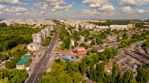 Vinnytsia Ukraina Augusti 2019 Flygvy Över Europeisk Stad — Stockfoto