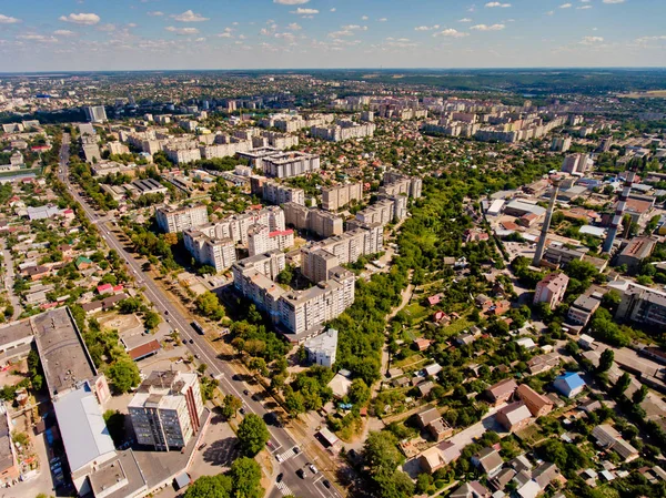 Centrum Miasta Winnica Ukraina Widok Lotu Ptaka — Zdjęcie stockowe