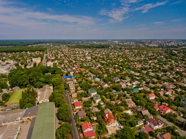 Centro Cidade Vinnytsia Ucrânia Vista Aérea — Fotografia de Stock