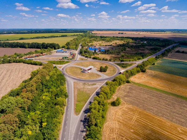 Luftaufnahme Der Straßenkreuzung Luftbild — Stockfoto