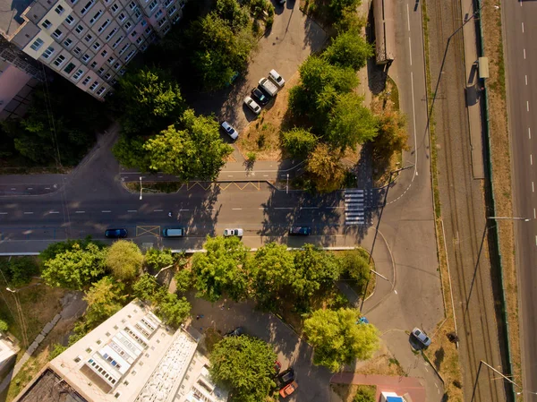 Top View European City Aerial View — Stock Photo, Image