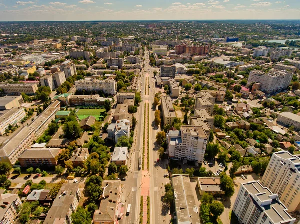 Vinnytsia Ucraina Agosto 2019 Veduta Aerea Una Città Europea Vinnytsia — Foto Stock