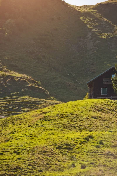 Wooden house in the mountains.