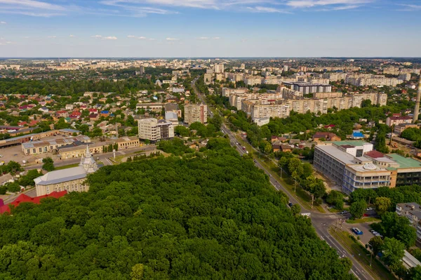 Avrupa Şehir Manzarasının Havadan Görünüşü — Stok fotoğraf
