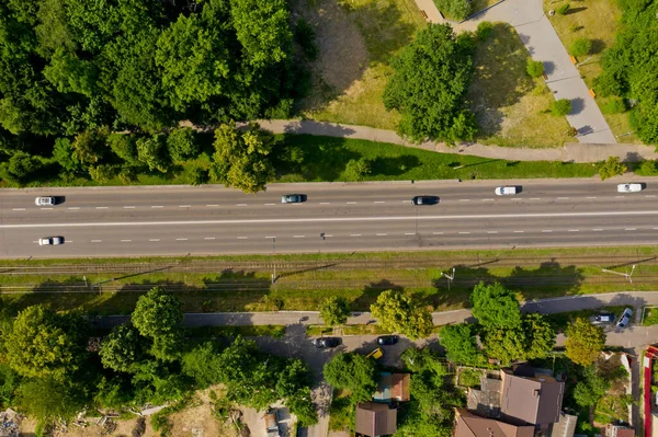 Widok Góry Drogi Mieście — Zdjęcie stockowe