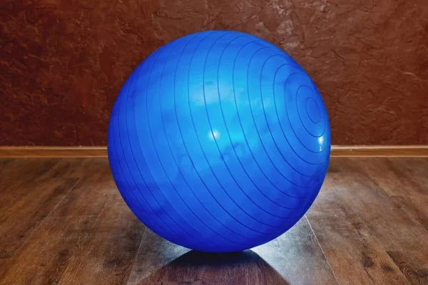 Blue Rubber Fitness Ball Gym — Stock Photo, Image