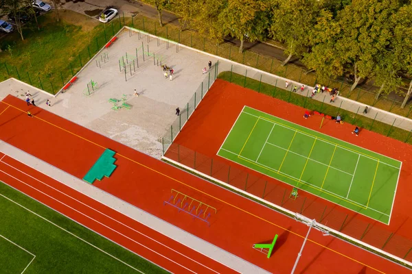 Uitzicht Vanuit Lucht Tennisbaan — Stockfoto