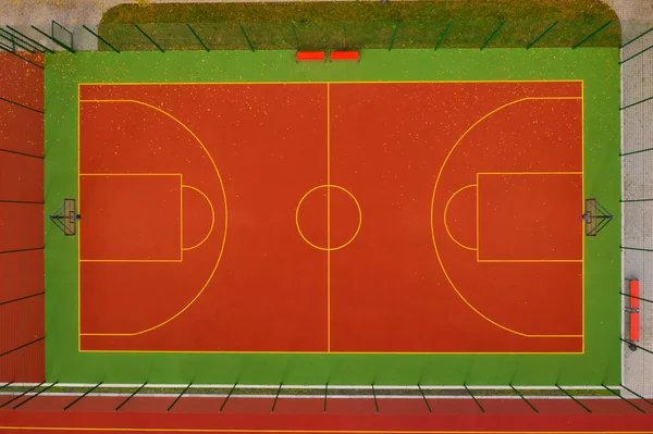 Blick Von Oben Auf Den Basketballplatz Luftaufnahme — Stockfoto