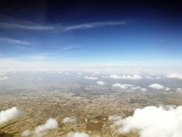 Hermosas Nubes Cielo Blanco Vistas Desde Avión —  Fotos de Stock