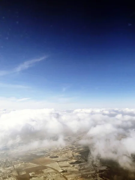 Beautiful White Sky Clouds Seen Airplane — Stock Photo, Image