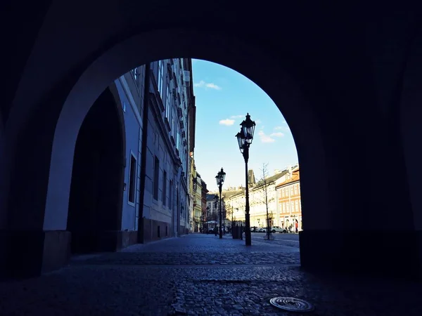 Old Street Passage Mieście Praga Czechy — Zdjęcie stockowe