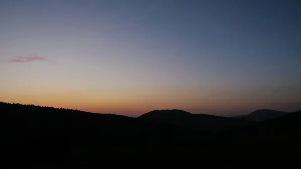 Vista Beautiful Sunrise Beskid Mountains — Fotografia de Stock