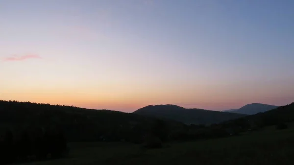 View Beautiful Sunrise Beskid Mountains — Stock Photo, Image