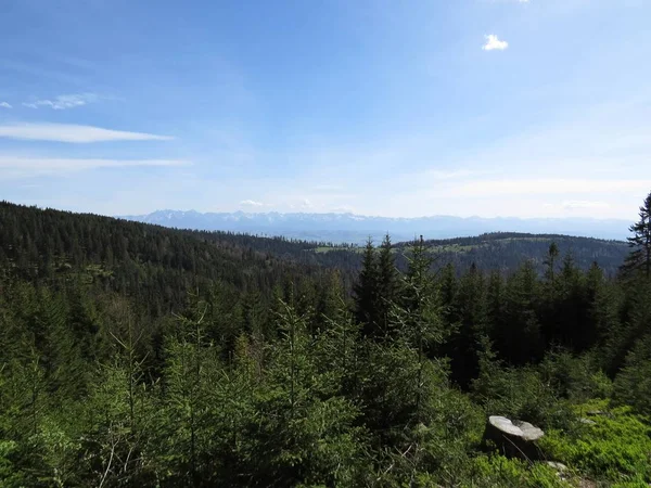 Blick Auf Schöne Berge Mit Bewölktem Himmel — Stockfoto