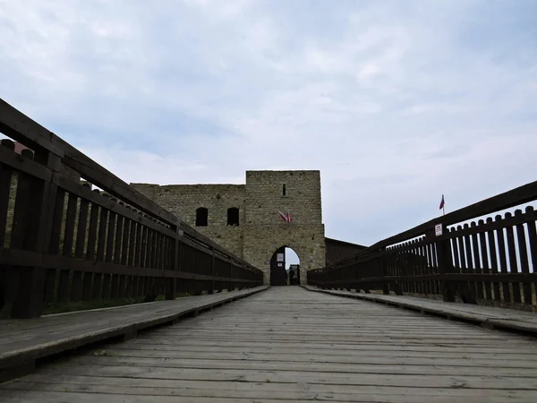 Wejście Przez Most Średniowiecznej Wieży Zamku Bramy — Zdjęcie stockowe