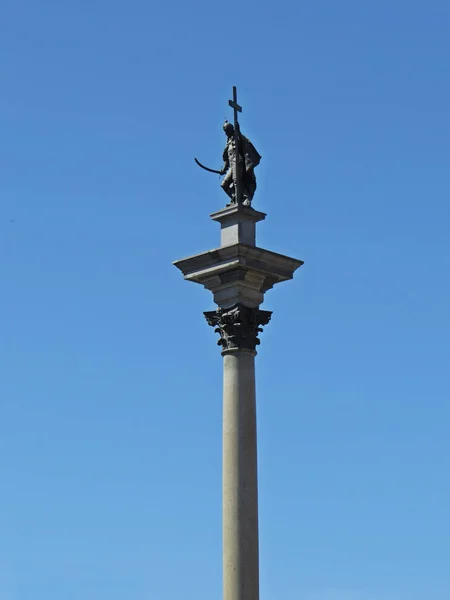 Blick Auf Die Spitze Der Sigismund Säule Auf Dem Burgplatz — Stockfoto