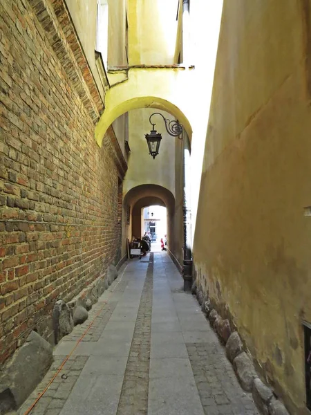 Narrow Passage Houses Old Town Warsaw Poland — Stock Photo, Image