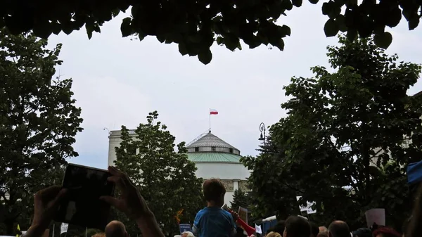 Protests Front Polish Parliament May 2018 Warsaw Poland — Stock Photo, Image