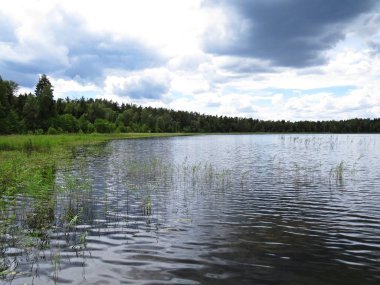 Manzaraya Gölü güzellikler sazlık ve bulutlar