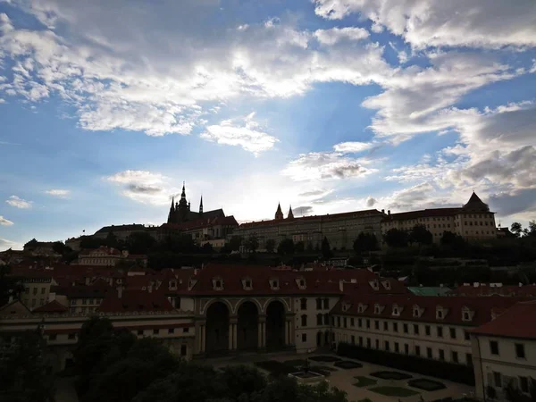 Старый Исторический Замок Закате Градчаны Чехия — стоковое фото