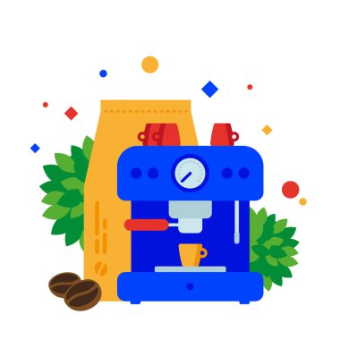 Kahve kahve makinesi kullanarak hazırlanması.