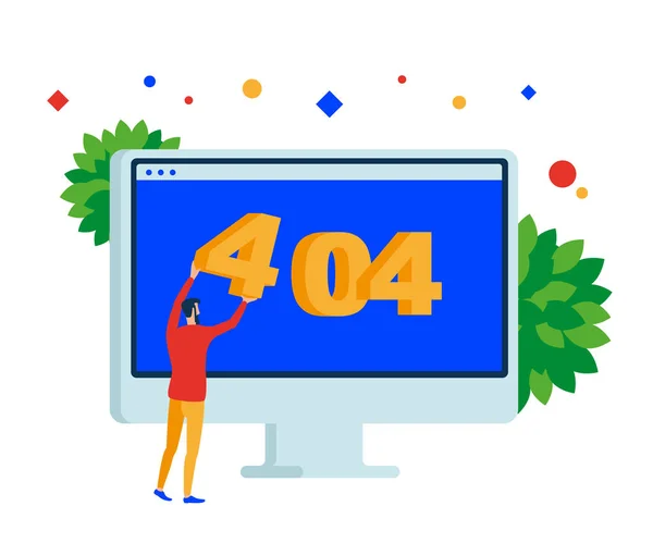 Página de erro 404. Web site no computador desktop . —  Vetores de Stock