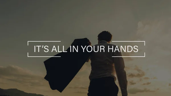 It's all in your hands sign — Stock Photo, Image