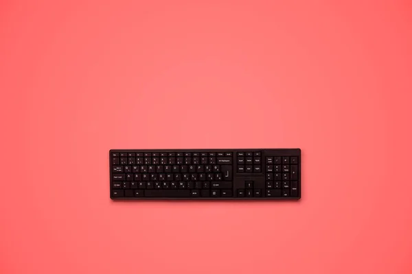 Visão superior do teclado do computador preto — Fotografia de Stock