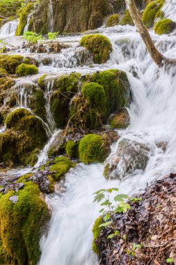 Yamaçtan düşen su ile güzel doğa