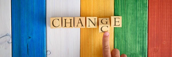 Mudando a palavra Chance in to Change — Fotografia de Stock