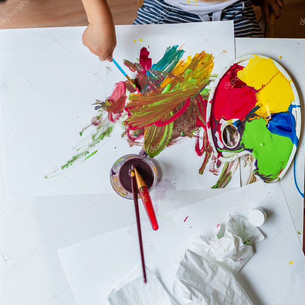 Toddler child painting