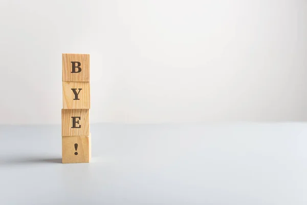 Pila Blocchi Legno Ortografia Del Segno Ciao — Foto Stock