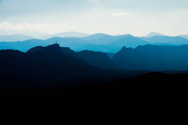 Vue Panoramique Sur Les Chaînes Montagnes Dans Différentes Tons Couleur — Photo