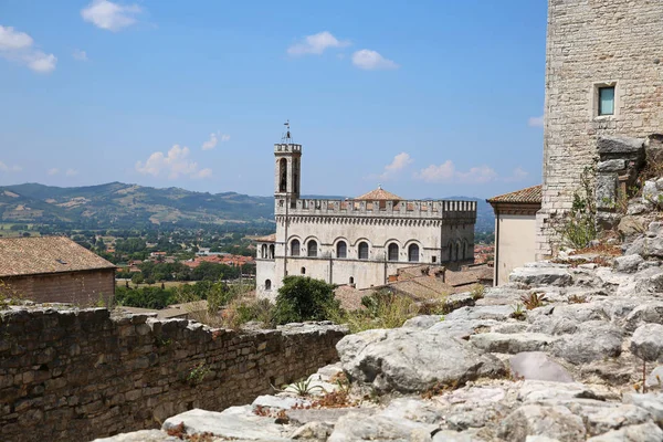 Magnifique Palais Médiéval Palazzo Dei Consoli Gubbio Italie Ombrie — Photo