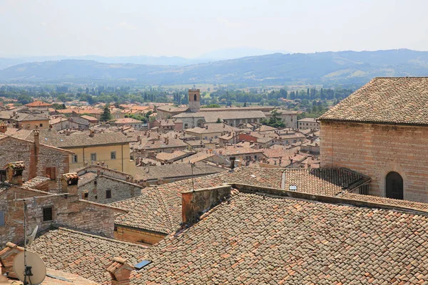 Vista Panoramica Sulla Maestosa Città Medievale Gubbio Provincia Umbria — Foto Stock