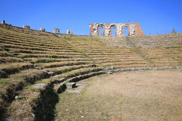 Majestic Roman Ruins Amphitheater Gubbio Italy Umbria — Stock Photo, Image