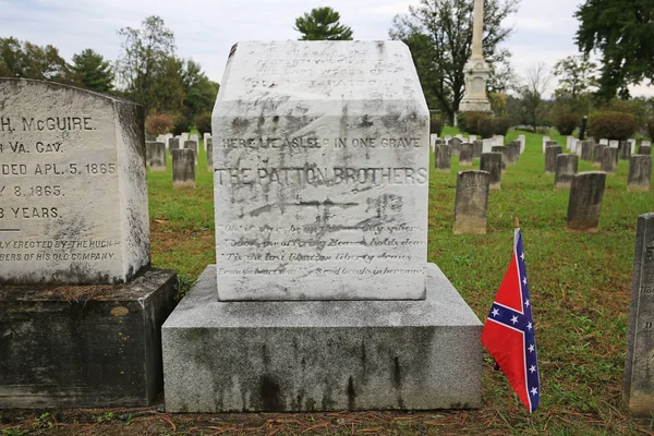 Grave Confederate Colonel George Patton His Brother Colonel Waller Tazewell — Stock Photo, Image